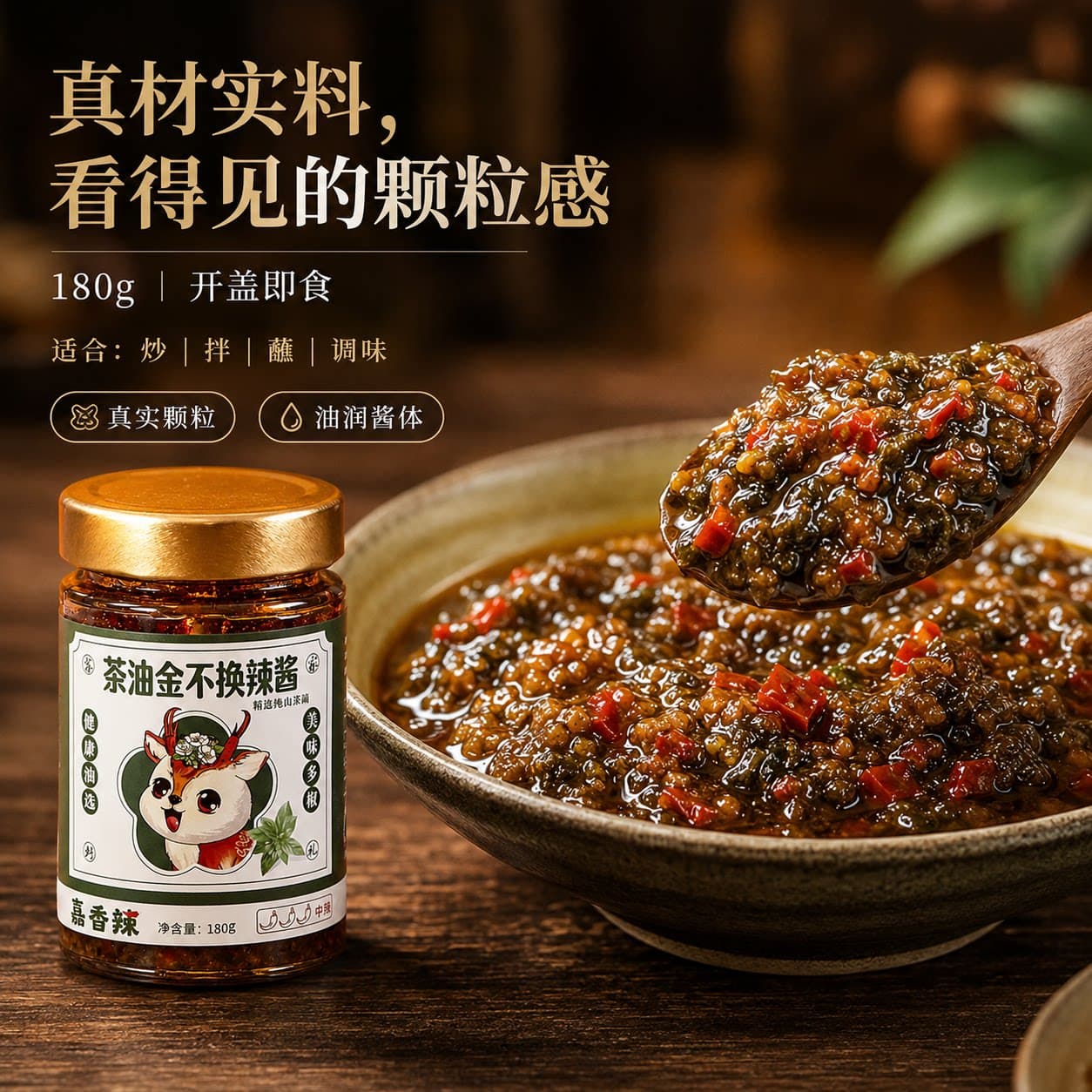 茶油金不换酱罗勒香辣酱调味酱南方特色下饭酱炒菜蘸料海鲜佐餐酱 - 缩略图5