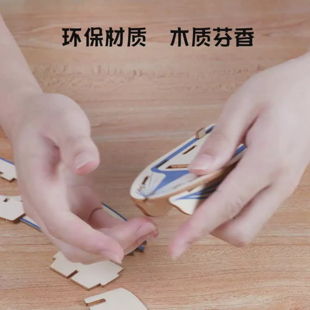 木质3d立体拼图儿童益智动脑玩具拼装建筑模型小屋儿童节手工礼物 - 缩略图4