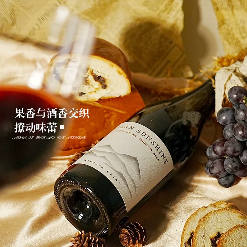 柏阁【贺兰阳光】精选半甜型红葡萄酒 日常13%VOL葡萄酒750ml*2瓶 - 缩略图3