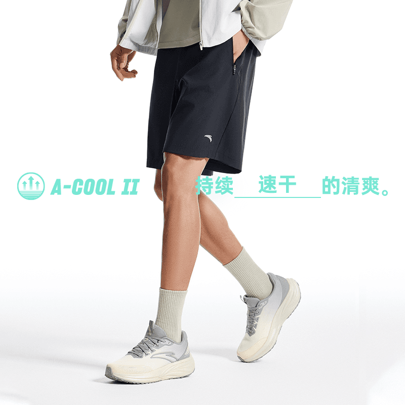 安踏速干裤丨运动短裤男士夏季透气休闲五分裤健身训练黑色跑步裤 - 缩略图2