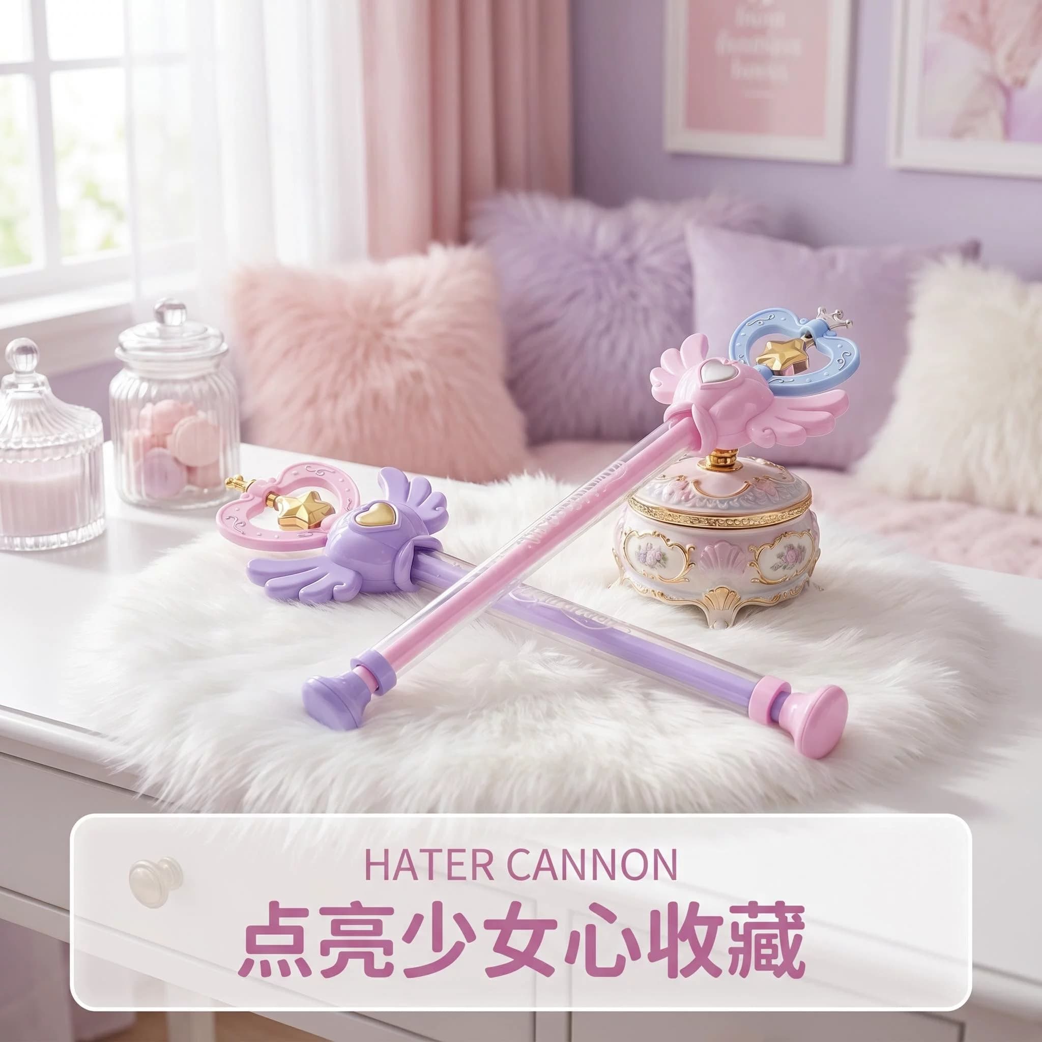 儿童魔法水枪抽拉式旋转出水梦幻紫双模式女童玩具 - 缩略图4