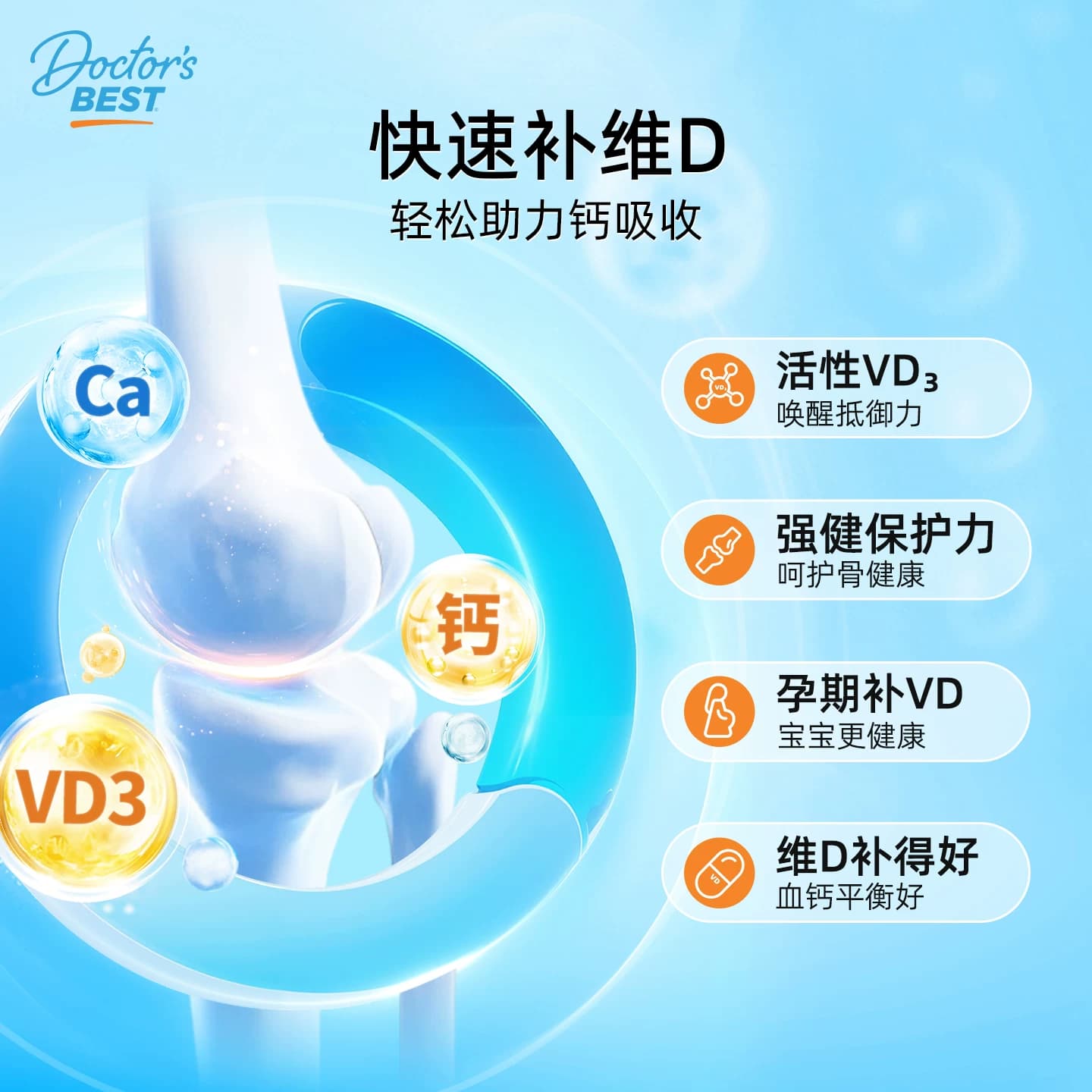 doctorsbest多特倍斯维生素d3补剂成人活性vd胶囊进口5000iu阳光 - 缩略图2