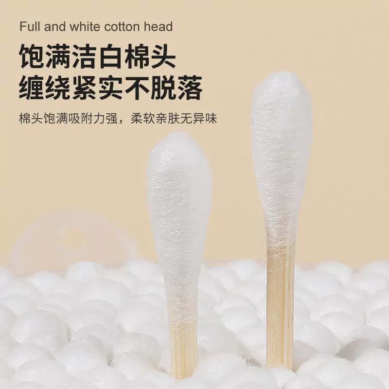 100支心形盒装棉签一次性双头棉棒掏耳朵化妆清洁棉 - 缩略图2