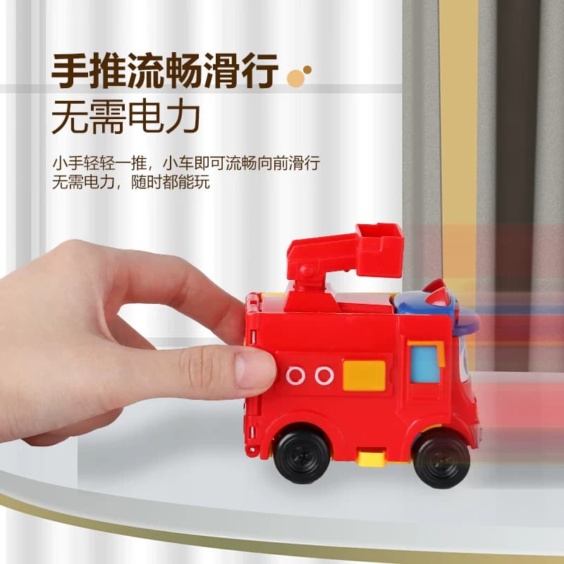 百变校巴车歌德反转玩具车变形儿童汽车益智玩具六合一套装警校车 - 缩略图3