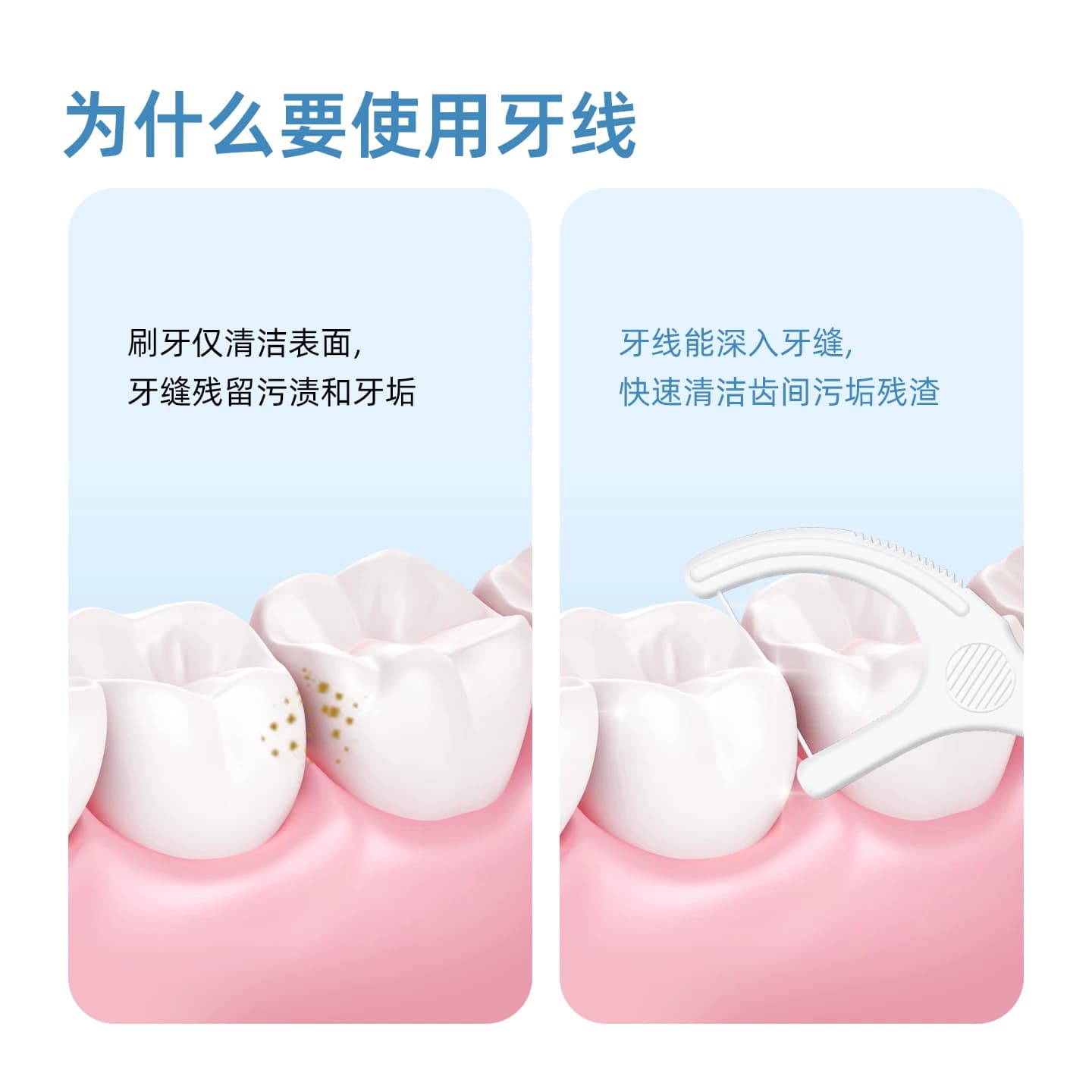 小鹿妈妈经典超细牙线棒便携家庭装牙签线细滑一次性袋装剔牙线 - 缩略图3