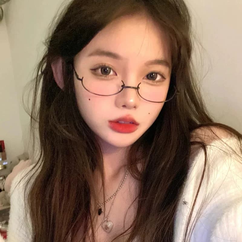 下半框眼镜女可爱装饰眼睛镜架御姐纯欲风无镜片镜框复古黑框细框 - 缩略图4