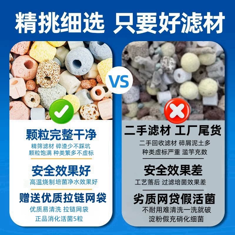 鱼缸滤材净水细菌屋过滤材料水族箱玻璃陶瓷环活性炭珊瑚骨火山石 - 缩略图4