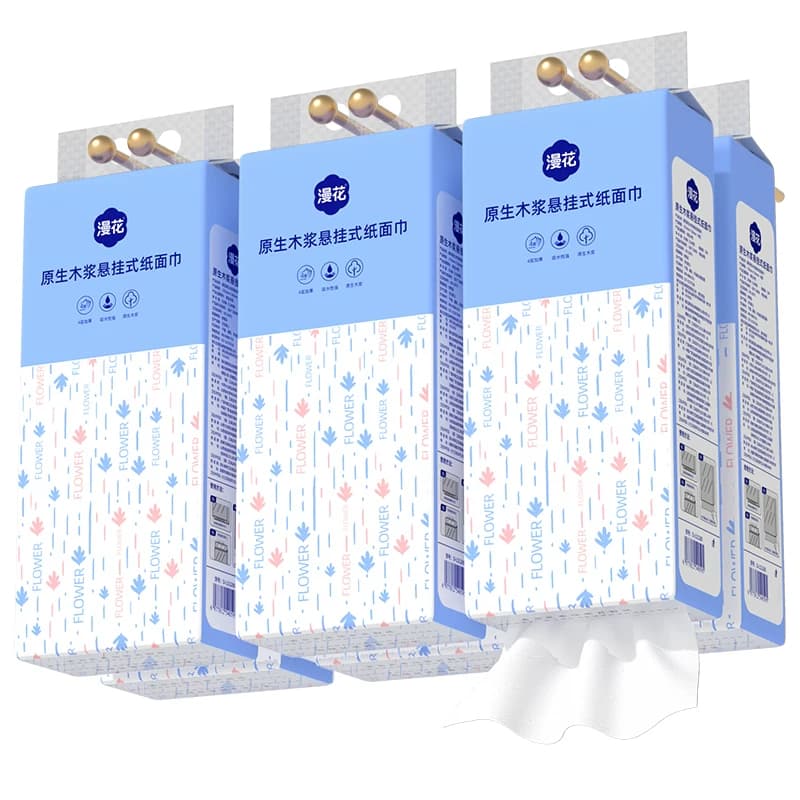 漫花悬挂式抽纸面巾纸家用实惠装整箱囤货原生木浆抽取式擦手用纸 - 缩略图5
