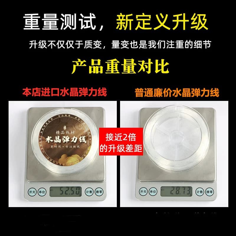 进口透明水晶弹力线弹力绳串珠绳牛筋耐磨文玩菩提手链穿珠子记忆 - 缩略图2