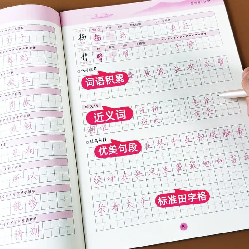 语文同步练字帖1一2二3三4四5五6六年级年级上册下册小学生硬笔书法生字抄写本描红组词笔顺偏旁人教版每日一练课课练写字课课练 - 缩略图2
