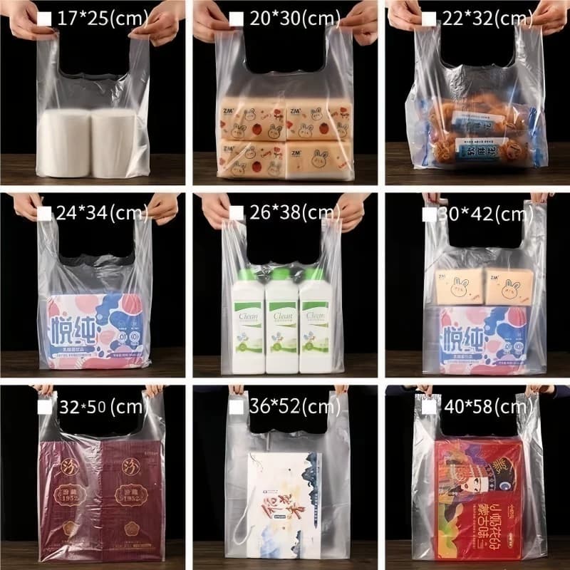 食品袋塑料袋方便袋白色透明手提保鲜一次性早餐外卖打包背心批发 - 缩略图5
