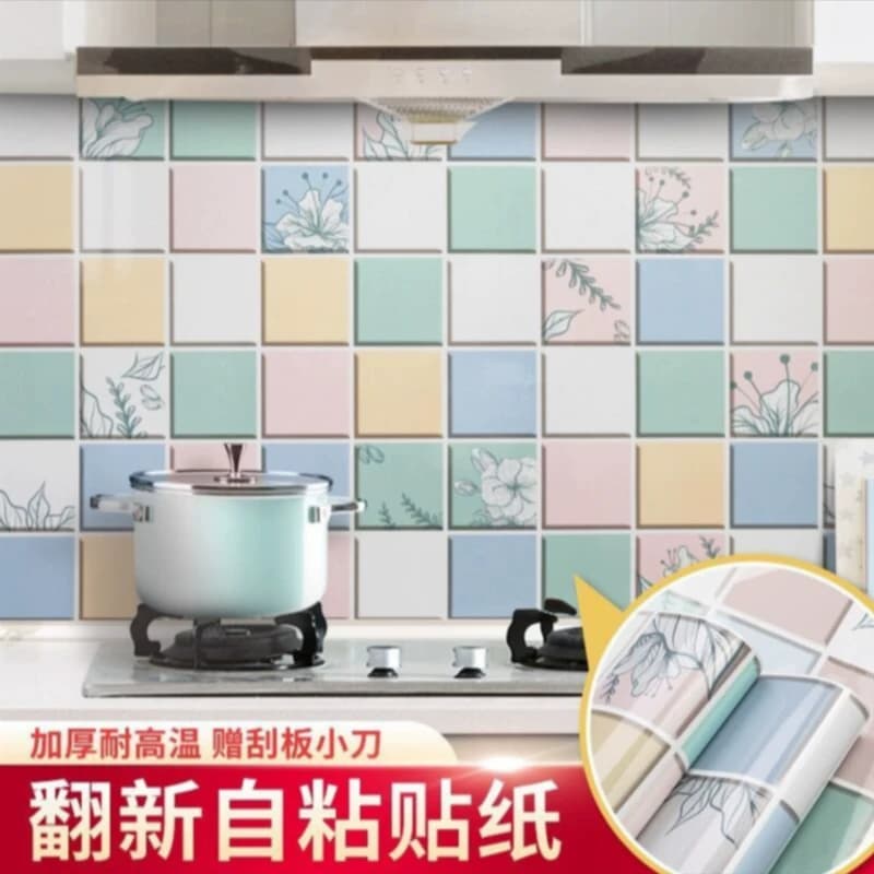 厨房防油贴纸灶台橱柜防潮耐高温桌面保护防油污壁纸可擦洗防水贴 - 缩略图2