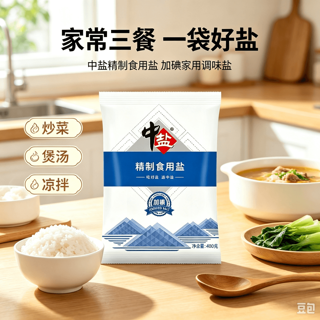 精制食用盐400g加碘食盐家用炒菜调味盐整箱批发工厂直供 - 缩略图3