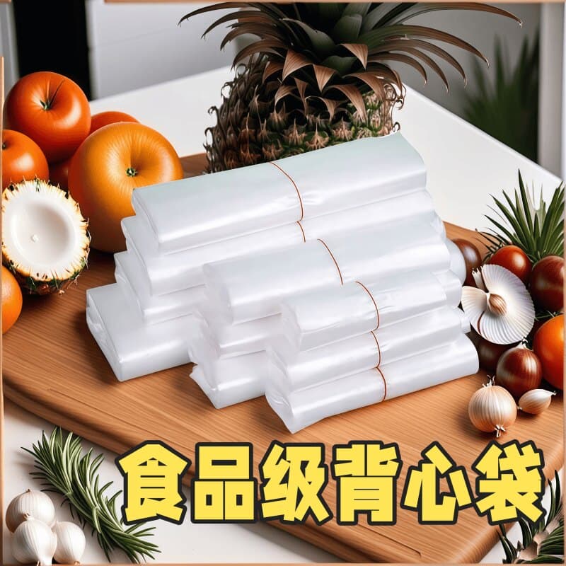食品袋塑料袋方便袋白色透明手提保鲜一次性早餐外卖打包背心批发 - 缩略图3