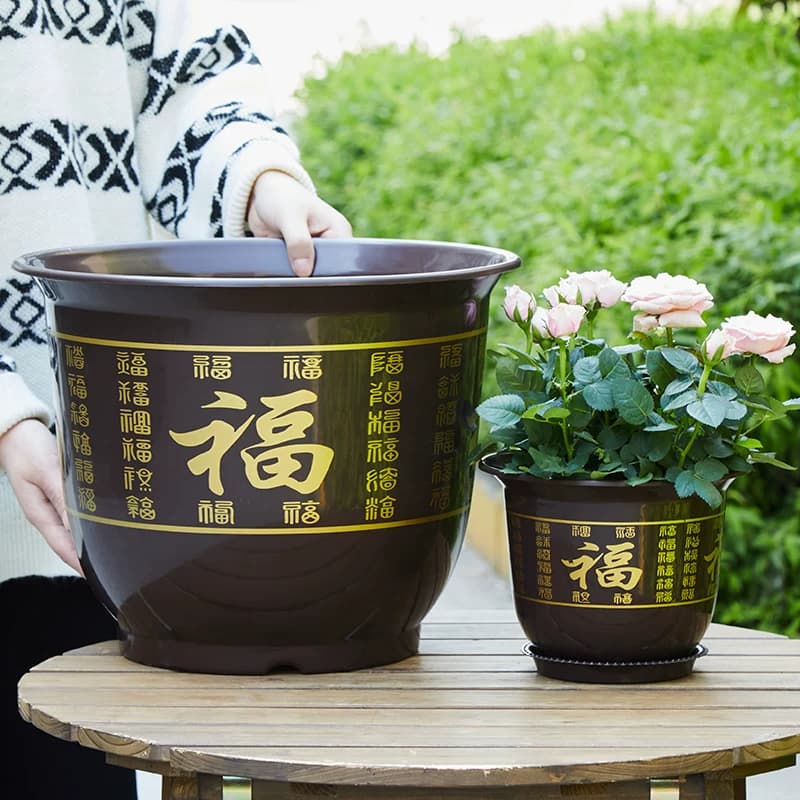 塑料花盆厂家直销专用盆栽仿陶瓷树脂大号包邮特价清仓耐用室内 - 缩略图3