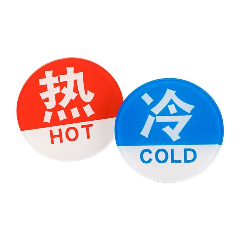 亚克力冷热水标识贴防水家用标贴字卫生间酒店浴室标热水器水龙头开关贴标标签热冷水标志贴纸提示牌编号机器 - 缩略图5