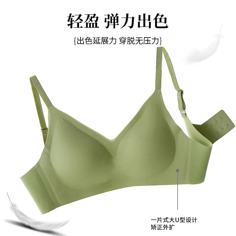 无痕乳胶内衣女无钢圈小胸聚拢收副乳防下垂运动美背文胸薄款防滑 - 缩略图4