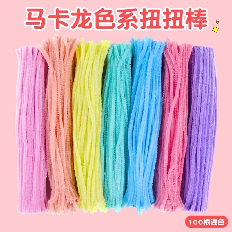 扭扭棒老师推荐马卡龙加密手工diy花束材料包幼儿园学生玫瑰花圣诞树郁金香编织胶棒花艺巨型折纸毛绒红色 - 缩略图3