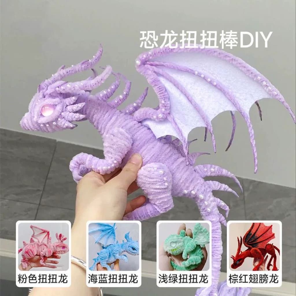 扭扭棒老师推荐马卡龙加密手工diy花束材料包幼儿园学生玫瑰花圣诞树郁金香编织胶棒花艺巨型折纸毛绒红色 - 缩略图4