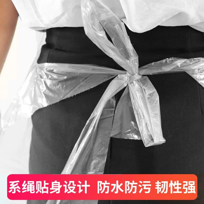 一次性围裙独立包装透明塑料防水防油污火锅烧烤外卖龙虾餐饮专用 - 缩略图3