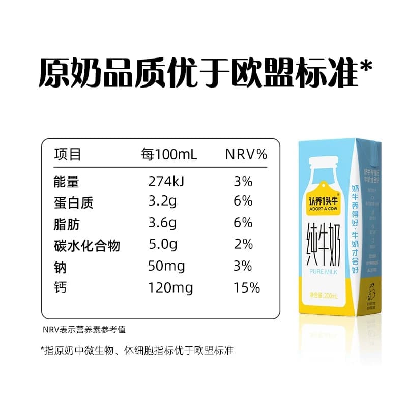 认养一头牛全脂纯牛奶200ml*6盒学生早餐奶优质乳蛋白 新鲜效期 S - 缩略图4
