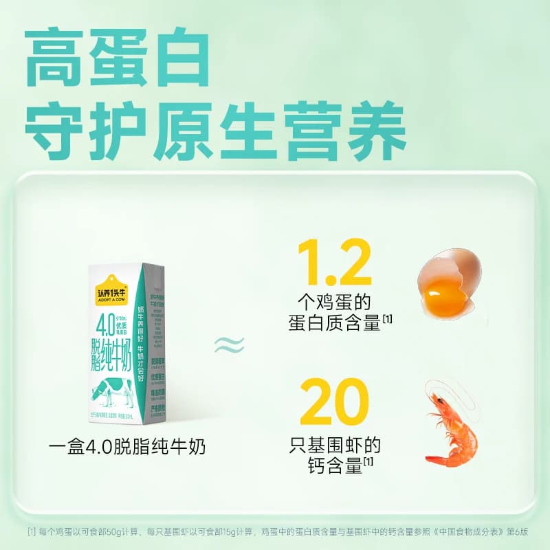 认养一头牛4.0g高蛋白高钙脱脂纯牛奶200ml*12盒旗舰店7月后产 - 缩略图3