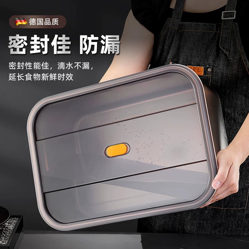 冰箱冷冻盒不锈钢保鲜盒带盖商用大容量密封盒收纳盒水果便当盒子 - 缩略图4