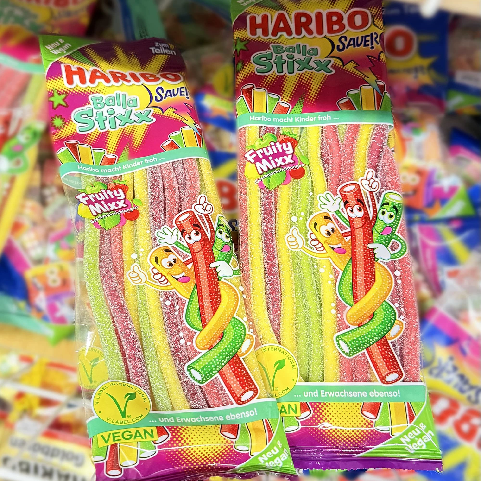 德国进口！Haribo樱桃夹心软糖蓝莓味长条哈瑞宝草莓酸条糖混合 - 缩略图2