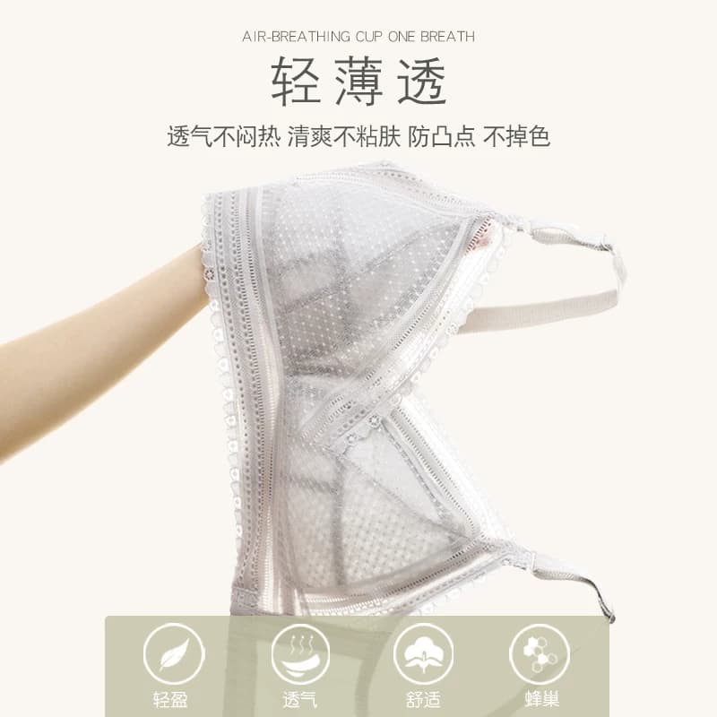 内衣女无钢圈大胸显小文胸罩大码聚拢调整型收副乳防下垂夏超薄款 - 缩略图4