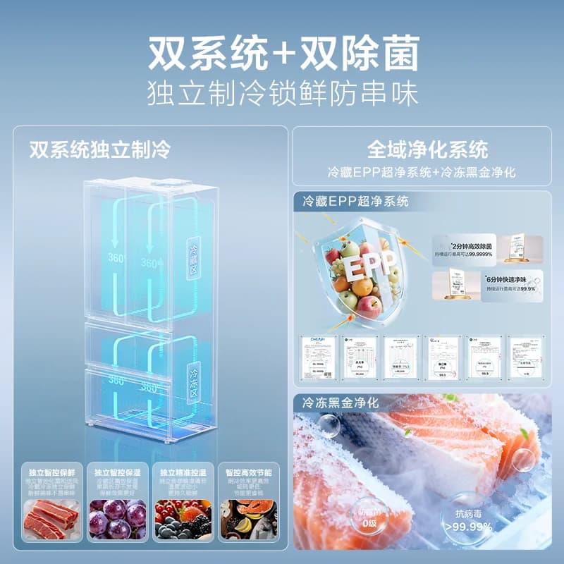 海尔云溪双系统503L法式四门风冷无霜超薄零嵌保鲜电冰箱新品一级 - 缩略图3
