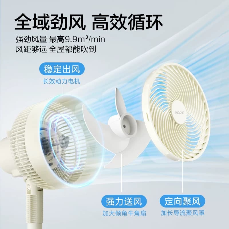 海尔出品统帅空气循环扇家用小型台式摇头落地扇节能大风力电风扇 - 缩略图5