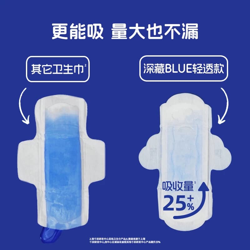 她研社卫生巾深藏BLUE轻透款超薄透气防漏日夜组合14片 - 缩略图4
