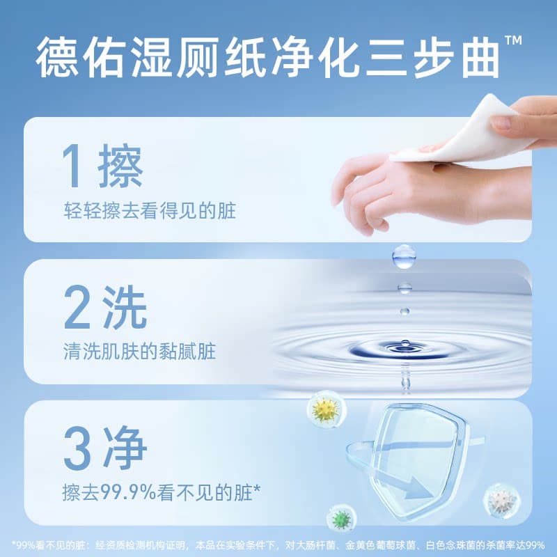【下拉领优惠】德佑金盏花湿厕纸加厚卫生纸洁厕湿巾家庭加大加厚 - 缩略图3