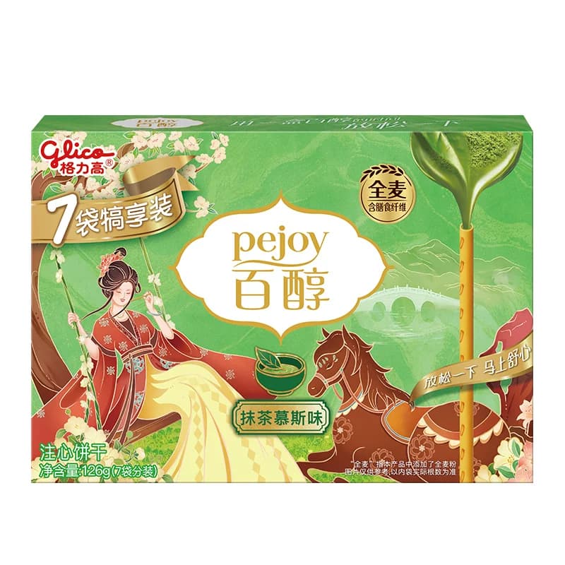 【马年限定】格力高百醇抹茶慕斯味注心饼干7袋犒享装126g - 缩略图2