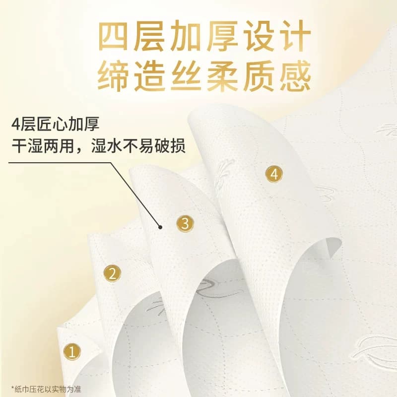【下拉享优惠】清风丝柔悬挂式抽纸M码4层320抽2提挂抽卫生纸巾 - 缩略图5