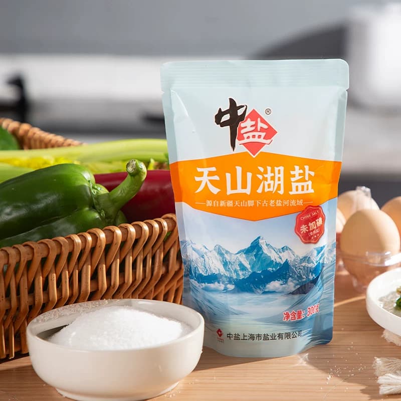 中盐无碘盐天山湖盐未加碘300g*3食用盐家用家庭食盐无抗结剂 - 缩略图2