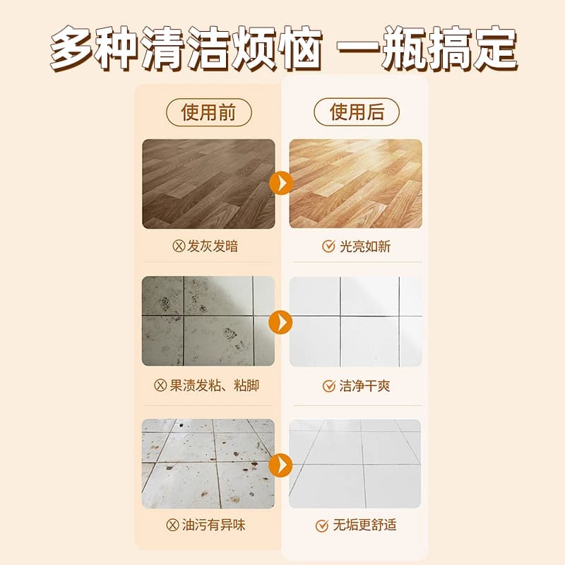 沫檬地板清洁剂瓷砖木地板清洗剂强力除菌去污渍速干无印家用 - 缩略图4