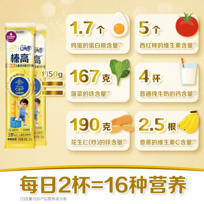 伊利QQ星榛高铂金装CBP儿童成长配方奶粉青少年学生20g - 缩略图3