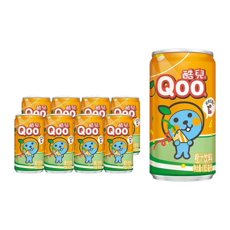 可口可乐美汁源「酷儿Qoo」果味/果汁饮料橙汁185ml*8罐饮料（B） - 缩略图2