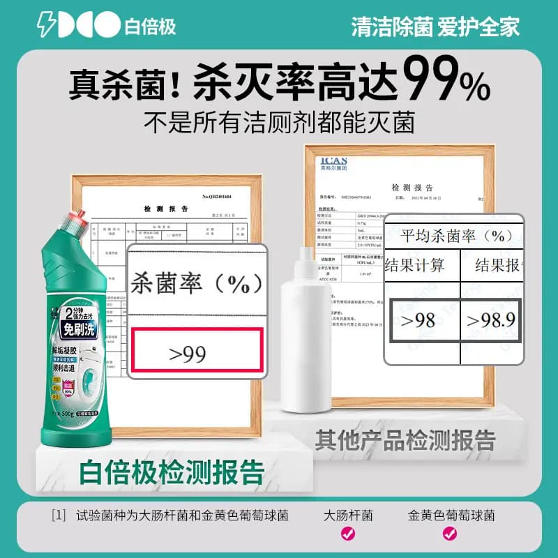 白倍极免刷洗马桶清洁剂洁厕灵强力除垢除臭清香型厕所清洁剂清洗 - 缩略图3