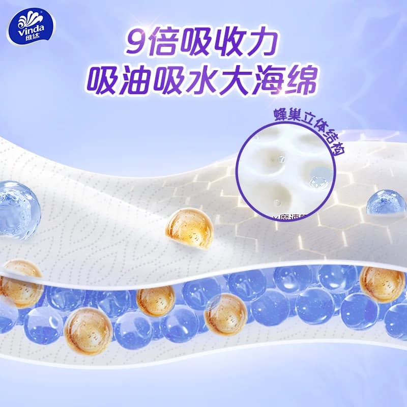 【下拉享优惠】维达厨房卷纸可水洗2层75节2卷吸水吸油 - 缩略图4