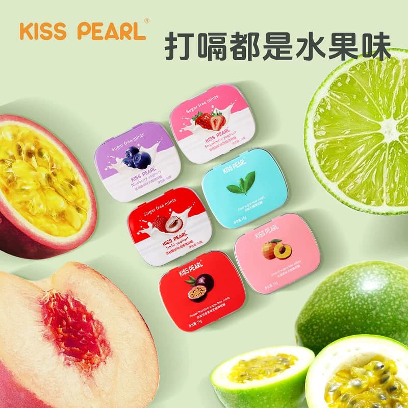 kisspearl无糖薄荷糖果清新口气口香糖小盒便携随身带多口味 - 缩略图2
