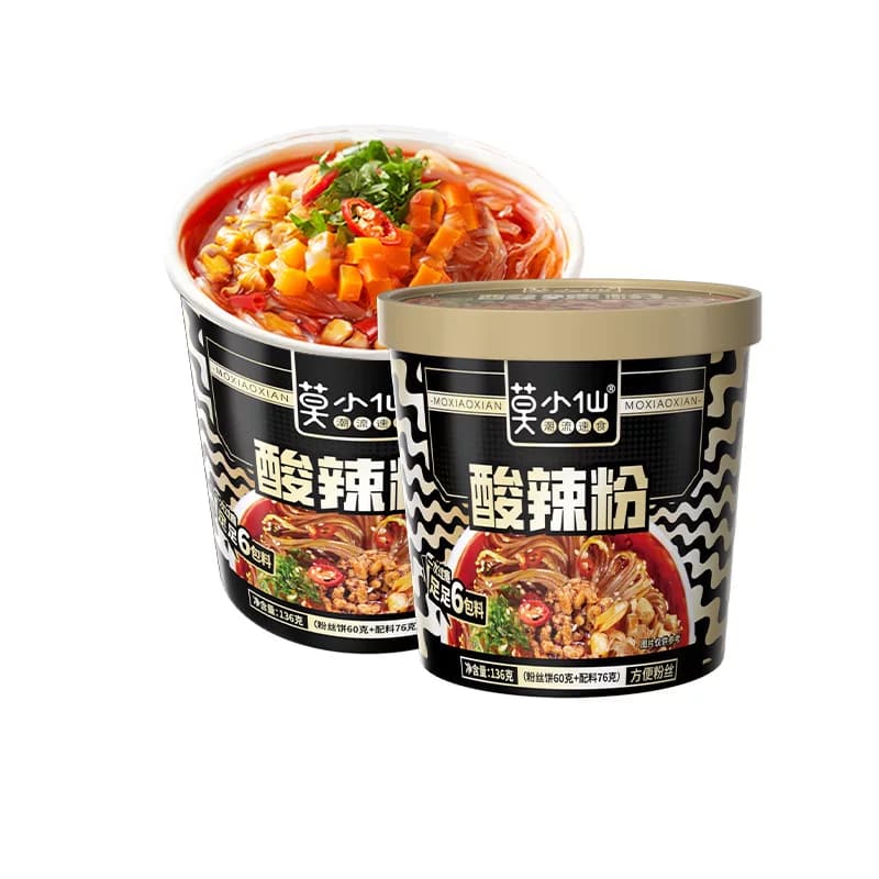 莫小仙重庆酸辣粉136g*2桶装红薯粉丝冲泡免煮方便面懒人出游速食 - 缩略图2