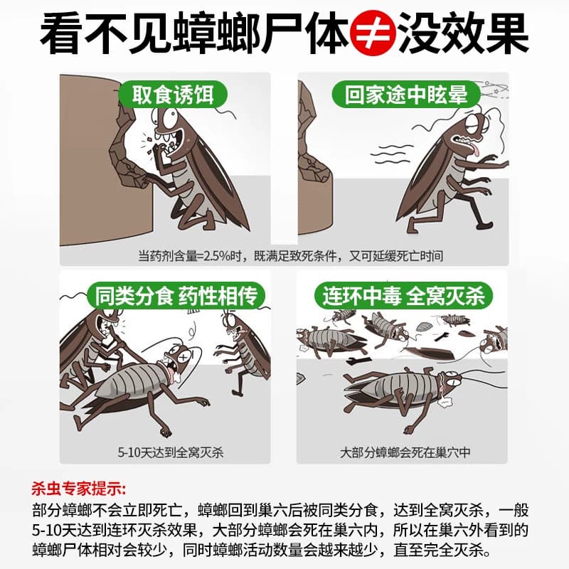 蟑螂药家用正品非无毒第全强效端一名饭店灭除窝杀蟑虫卵双杀虫剂 - 缩略图3