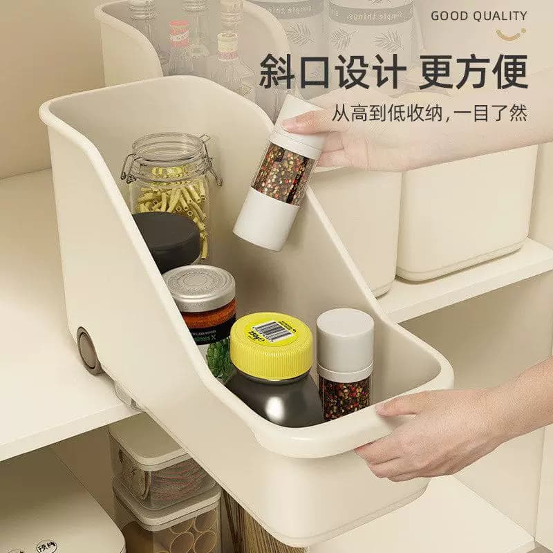 厨房收纳盒锅具收纳架塑料置物锅盖架橱柜收纳盒整理储物架子神器 - 缩略图2