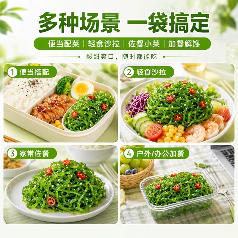 海藻沙拉200g轻脂裙带菜丝海草海带丝下饭菜寿司料理搭配即食 - 缩略图5
