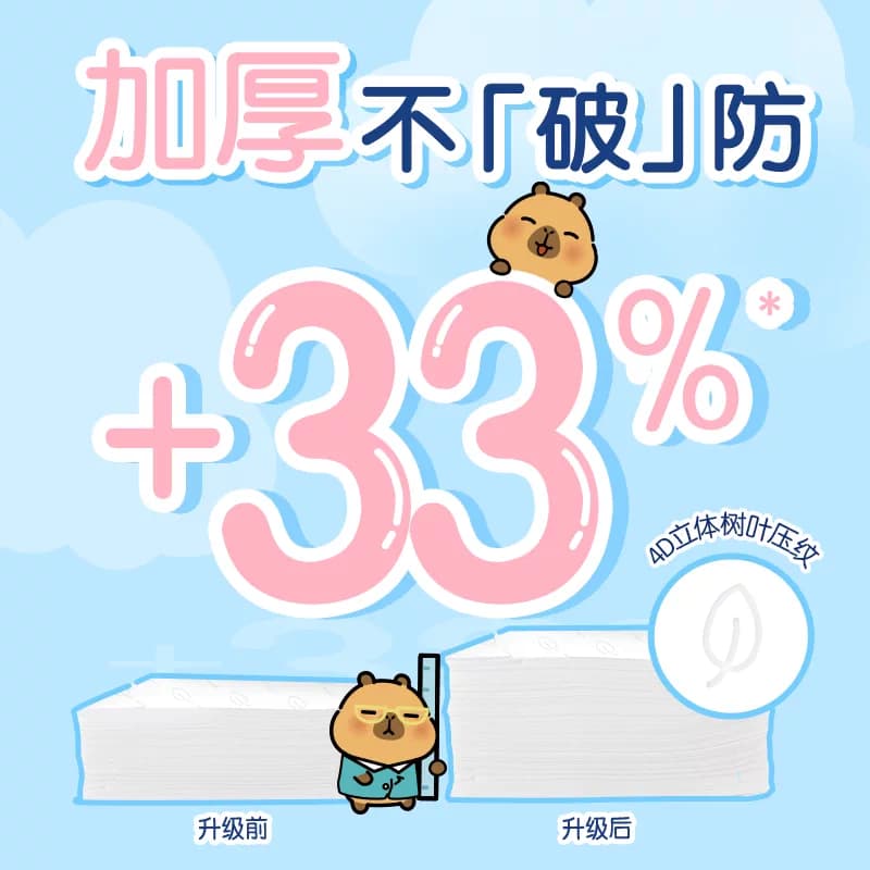 【下拉享优惠】清风卡皮巴拉0敏纯水湿厕纸加厚80片2包温和除菌 - 缩略图3