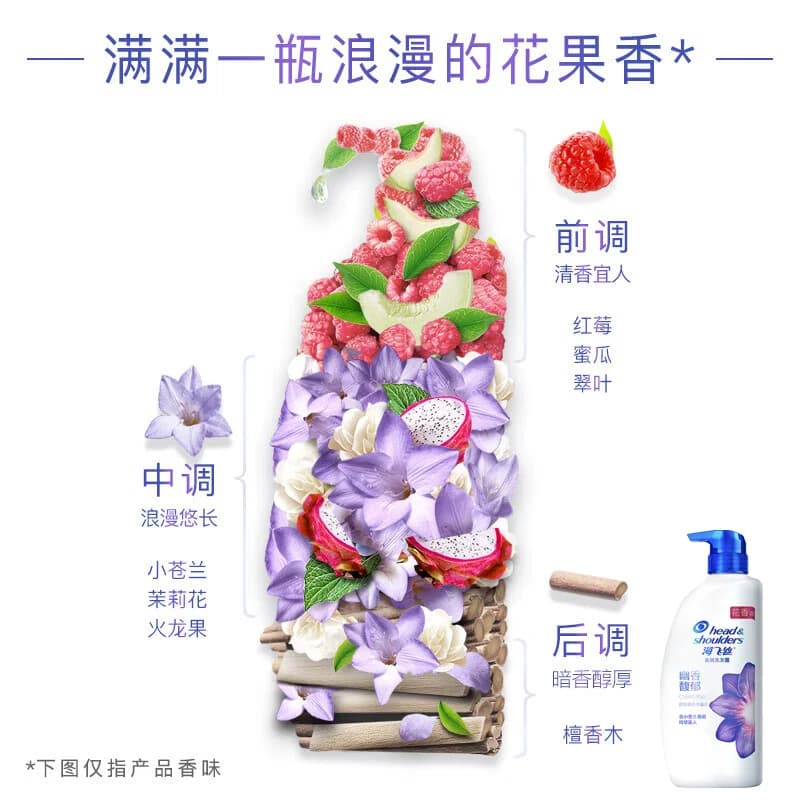 海飞丝洗发水香氛去屑幽香馥郁留香洗发露450g清新小苍兰香洗头水 - 缩略图3