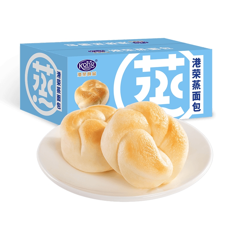 港荣蒸面包淡奶味儿童蛋糕营养早餐健康糕点学生孕妇零食手撕面包 - 缩略图2