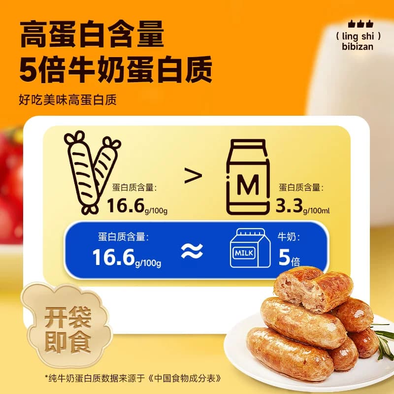 比比赞黑猪肉地道肠火腿肠高蛋白香肠解馋烤肠即食休闲小吃零食品 - 缩略图2
